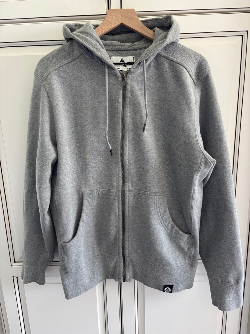 American Giant Heather Gray Full Zip Hoodie Sweatshirt Heavyweight USA Men Large